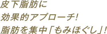 皮下脂肪に効果的アプローチ!脂肪を集中「もみほぐし」!